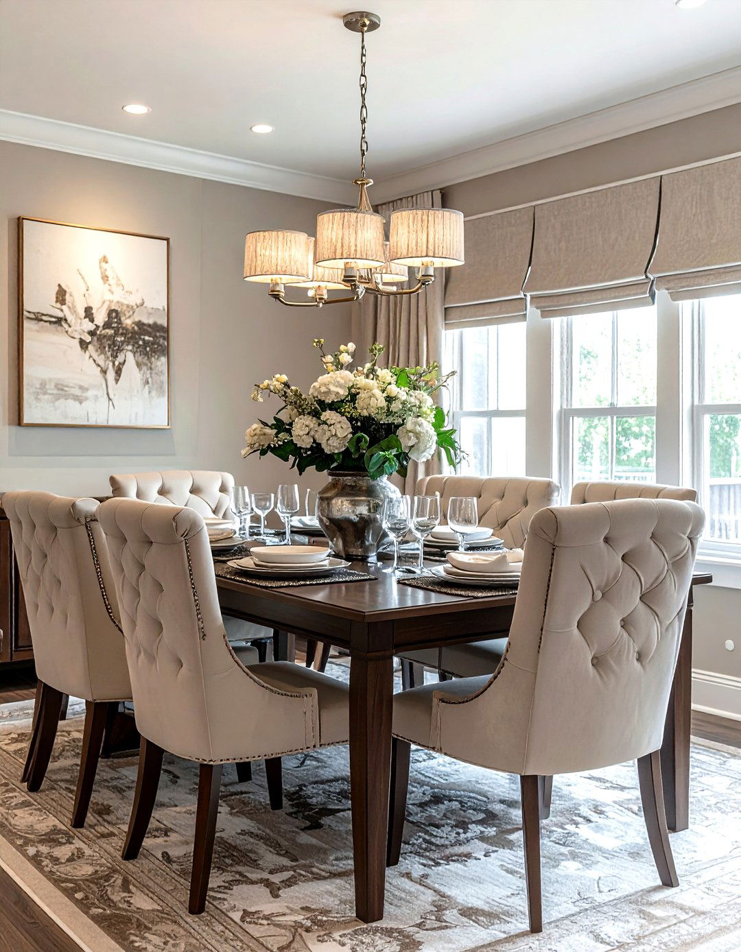 Greige dining room - 30 dining room paint ideas