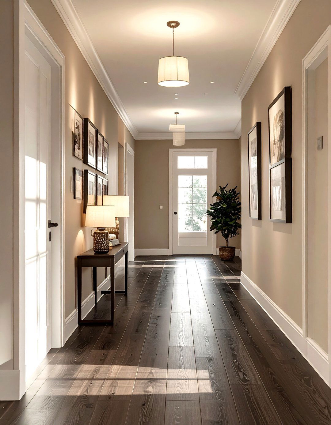 Greige hallway - 30 cool paint color ideas