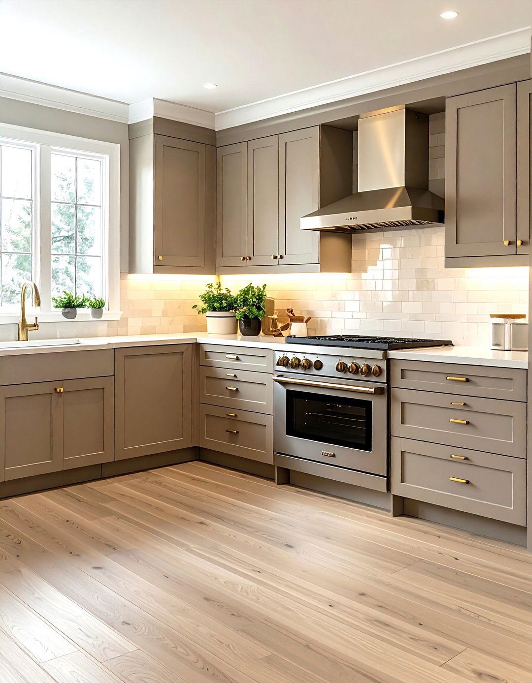 Greige kitchen cabinets - 30 gray kitchen decor ideas