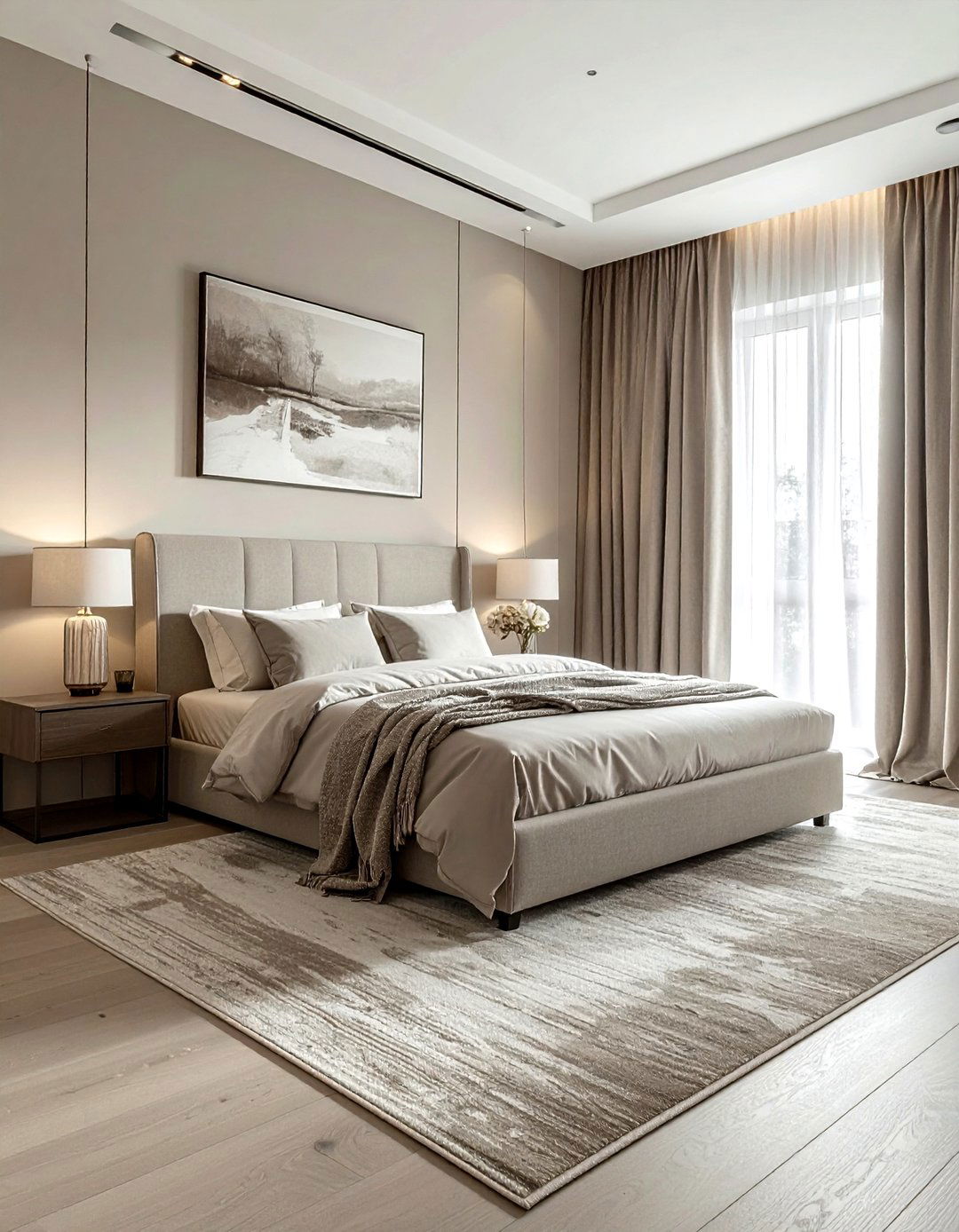 Greige master bedroom - 30 monochromatic decor ideas