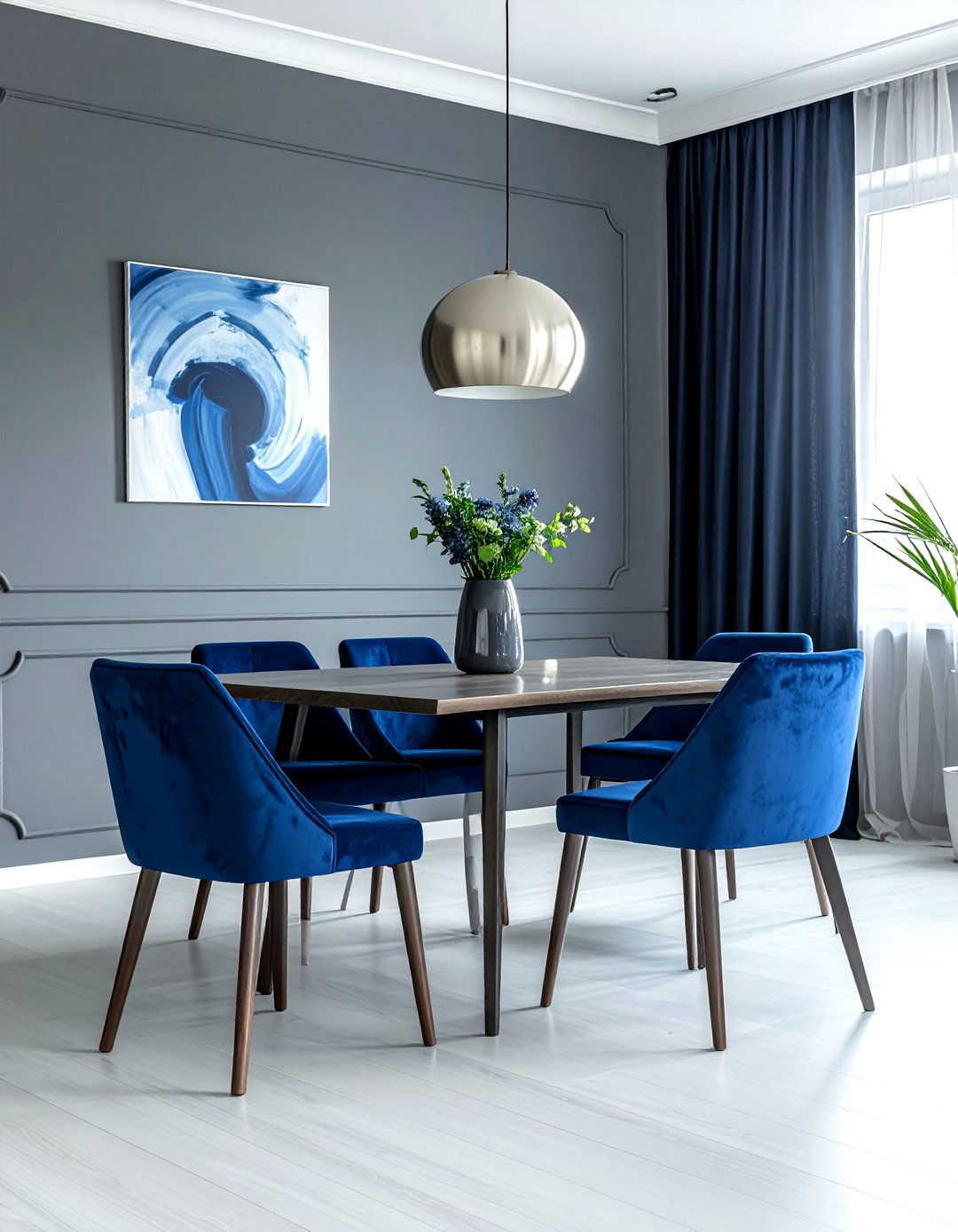Grey And Blue Dining Room - 30 grey dining room decor ideas