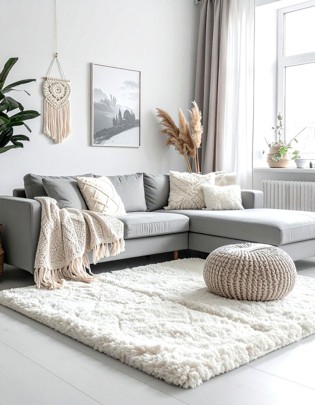 Grey And Cream Boho Living Room - 30 bohemian grey living room ideas