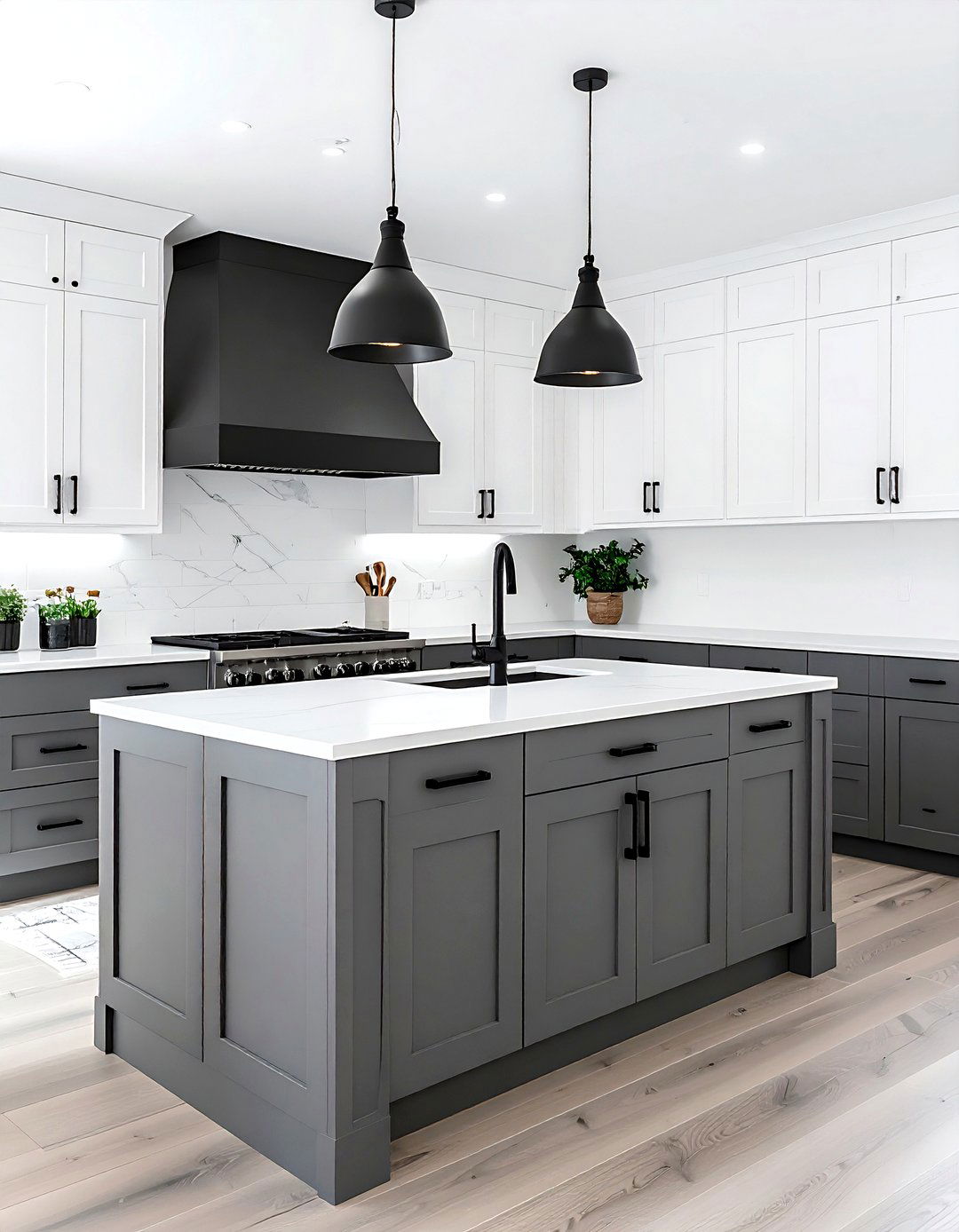 Grey And White Kitchen With Black Hardware - 30 grey and white kitchen ideas