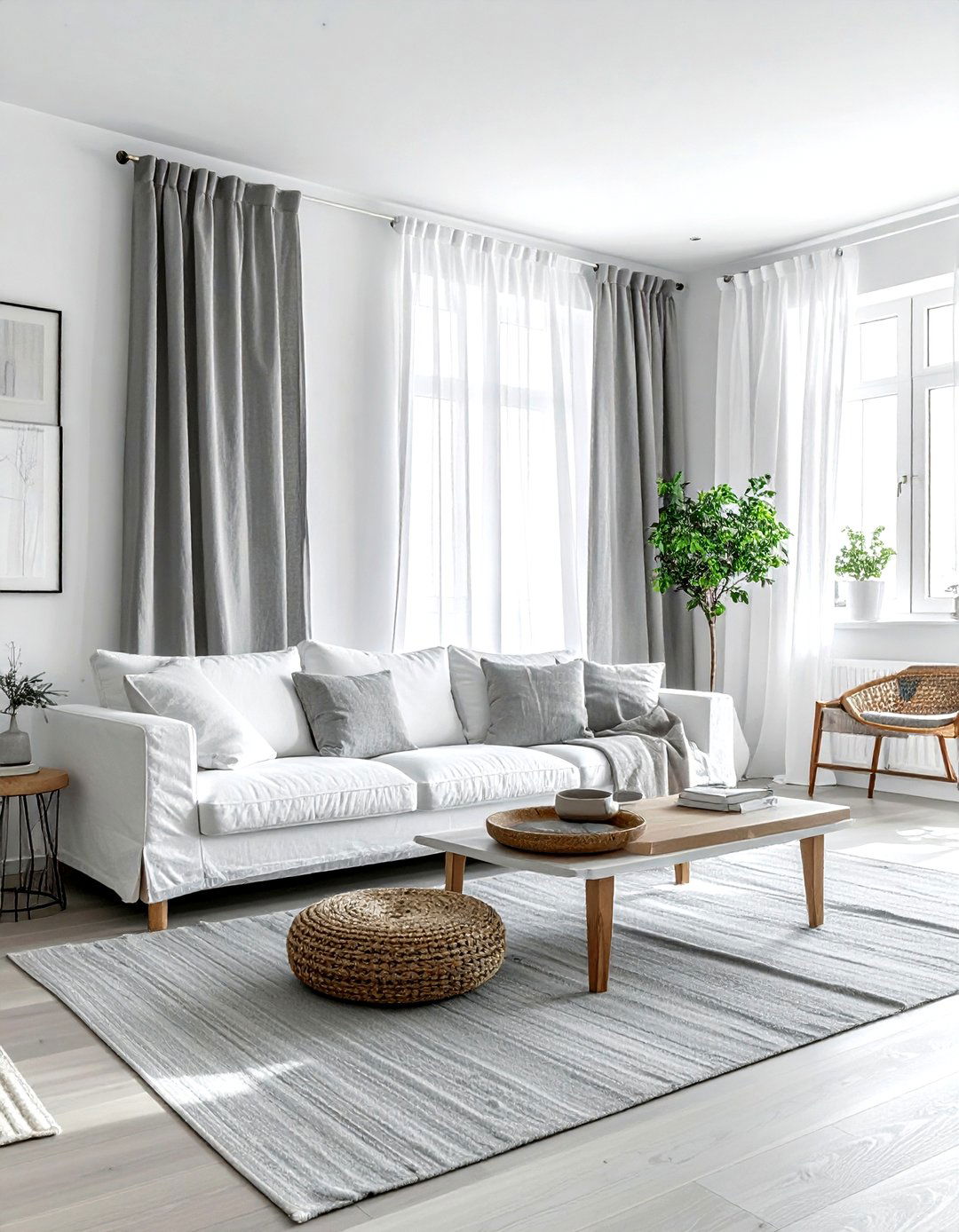 Grey And White Living Room With Linen - 30 grey and white living room ideas