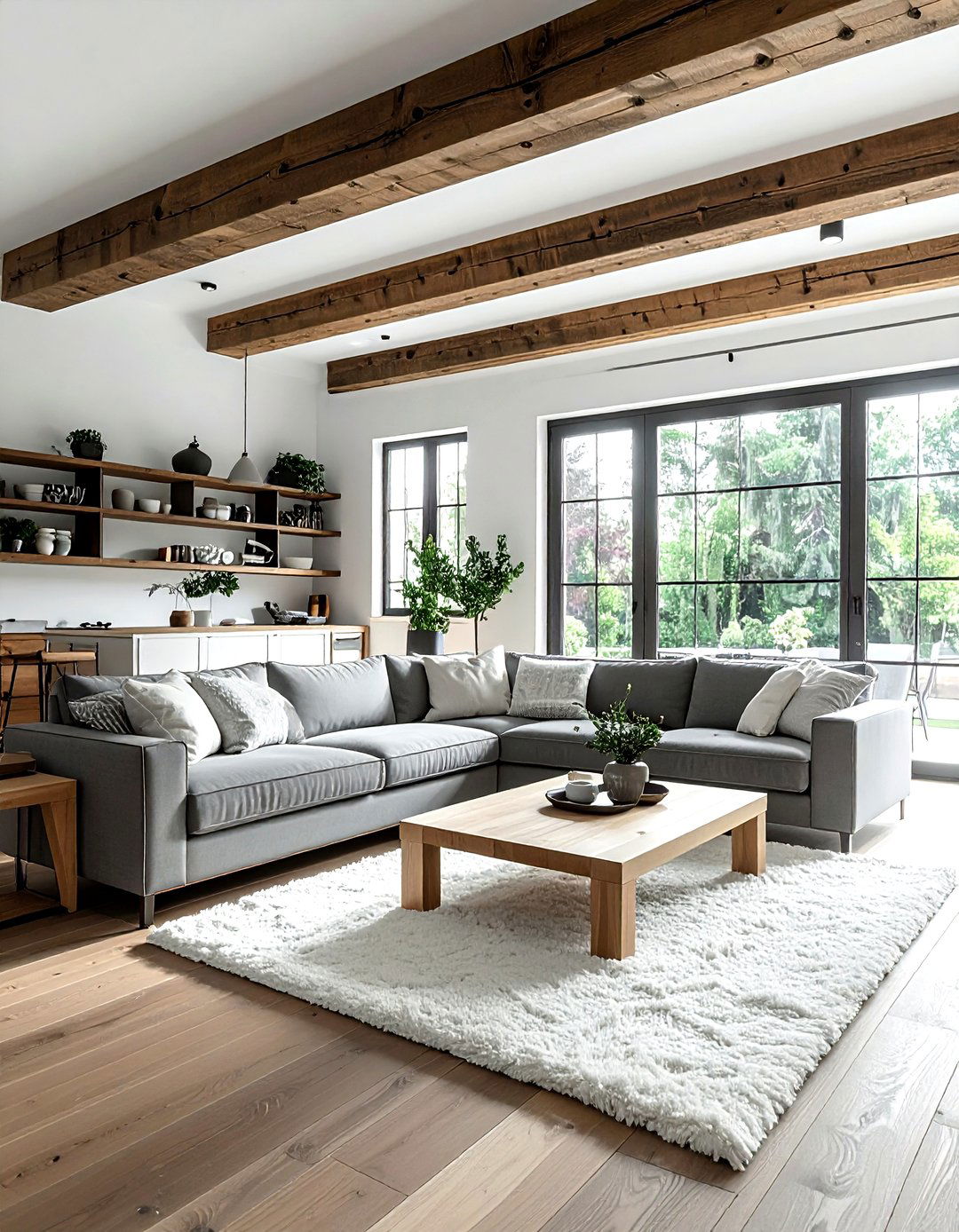 Grey And White Living Room With Wood - 30 grey and white living room ideas