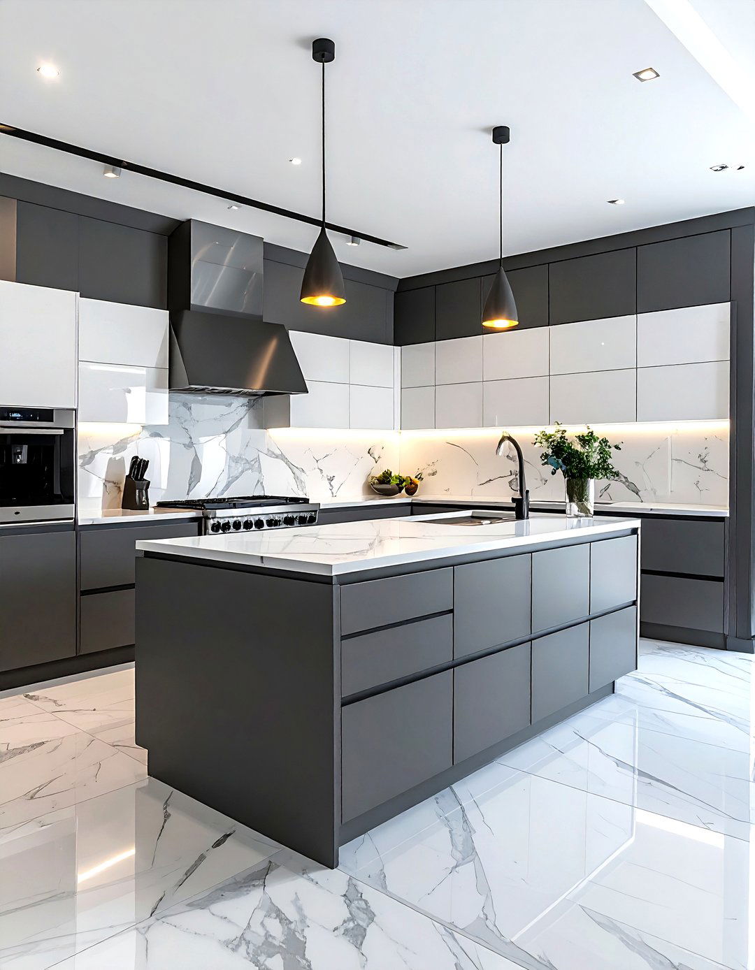 Grey And White Two Tone Kitchen - 30 grey kitchen design ideas