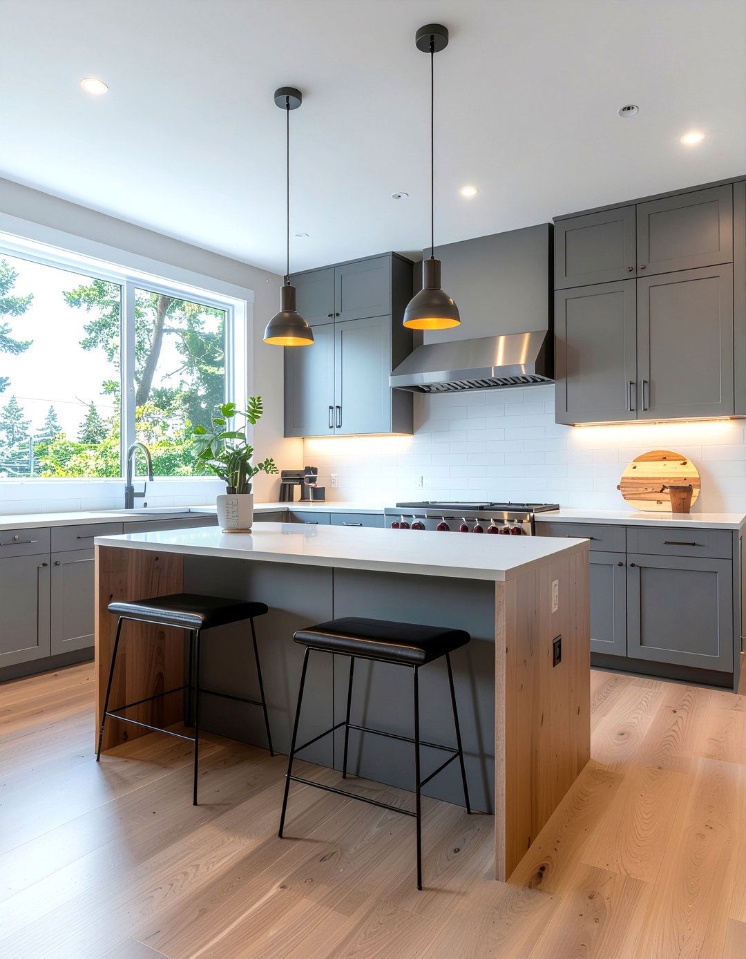 Grey And Wood Tones - 30 kitchen finish mixing ideas