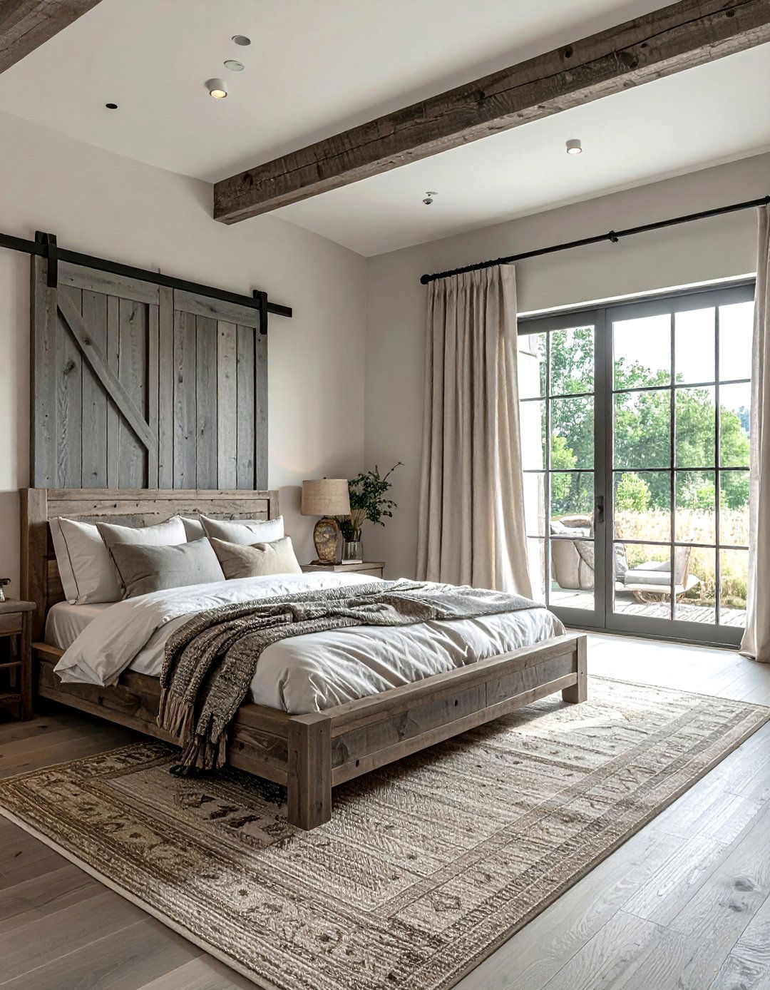 Grey Barn Door Bedroom - 30 farmhouse grey bedroom ideas