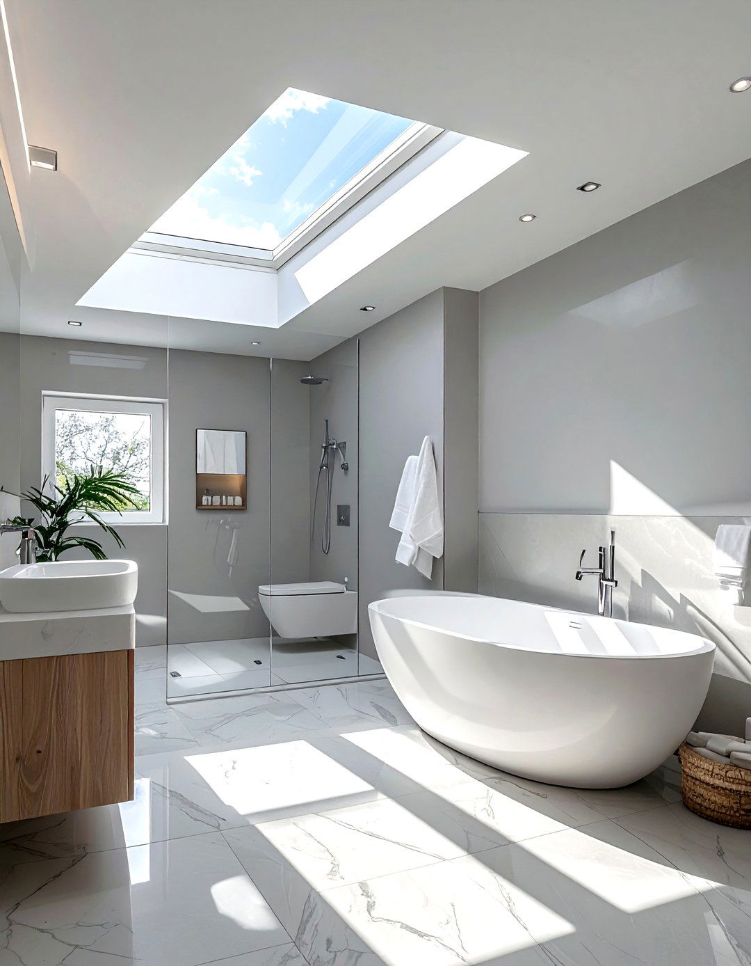 Grey Bathroom With Skylight - 30 grey bathroom design ideas