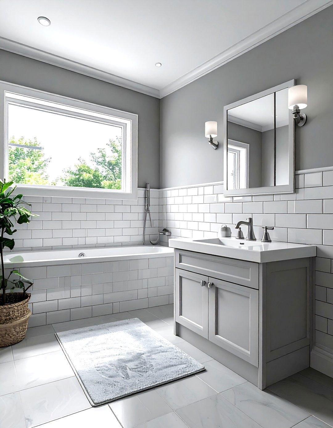 Grey Bathroom With Subway Tiles - 30 grey bathroom design ideas