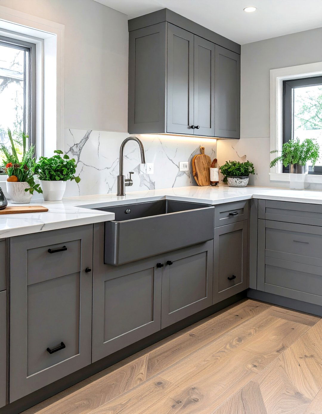 Grey Cabinet Kitchen Sink - 30 double bowl sink kitchen ideas