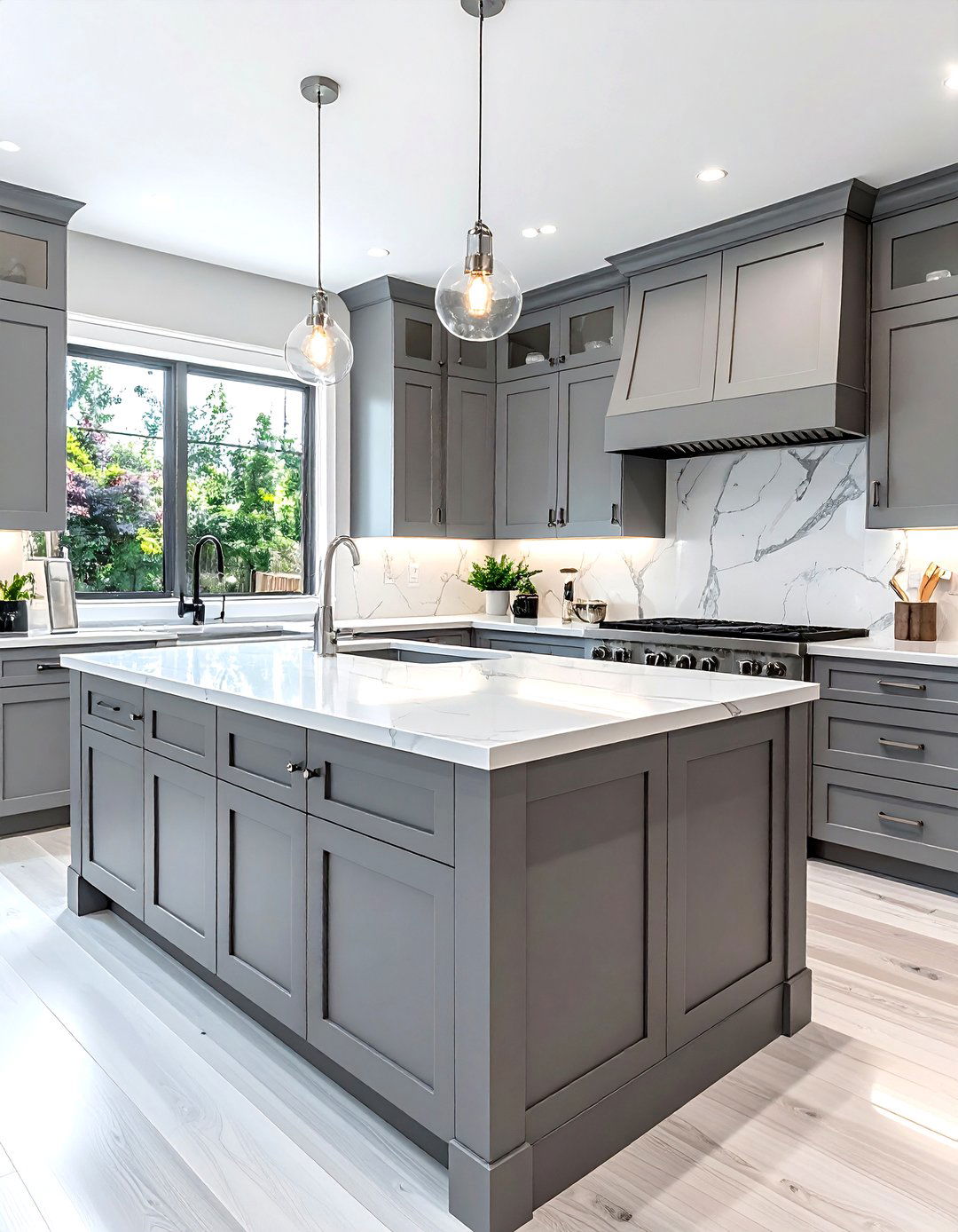 Grey Cabinet Quartz - 30 quartz kitchen ideas