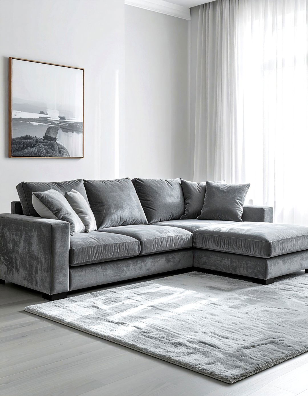 Grey Chenille Sectional