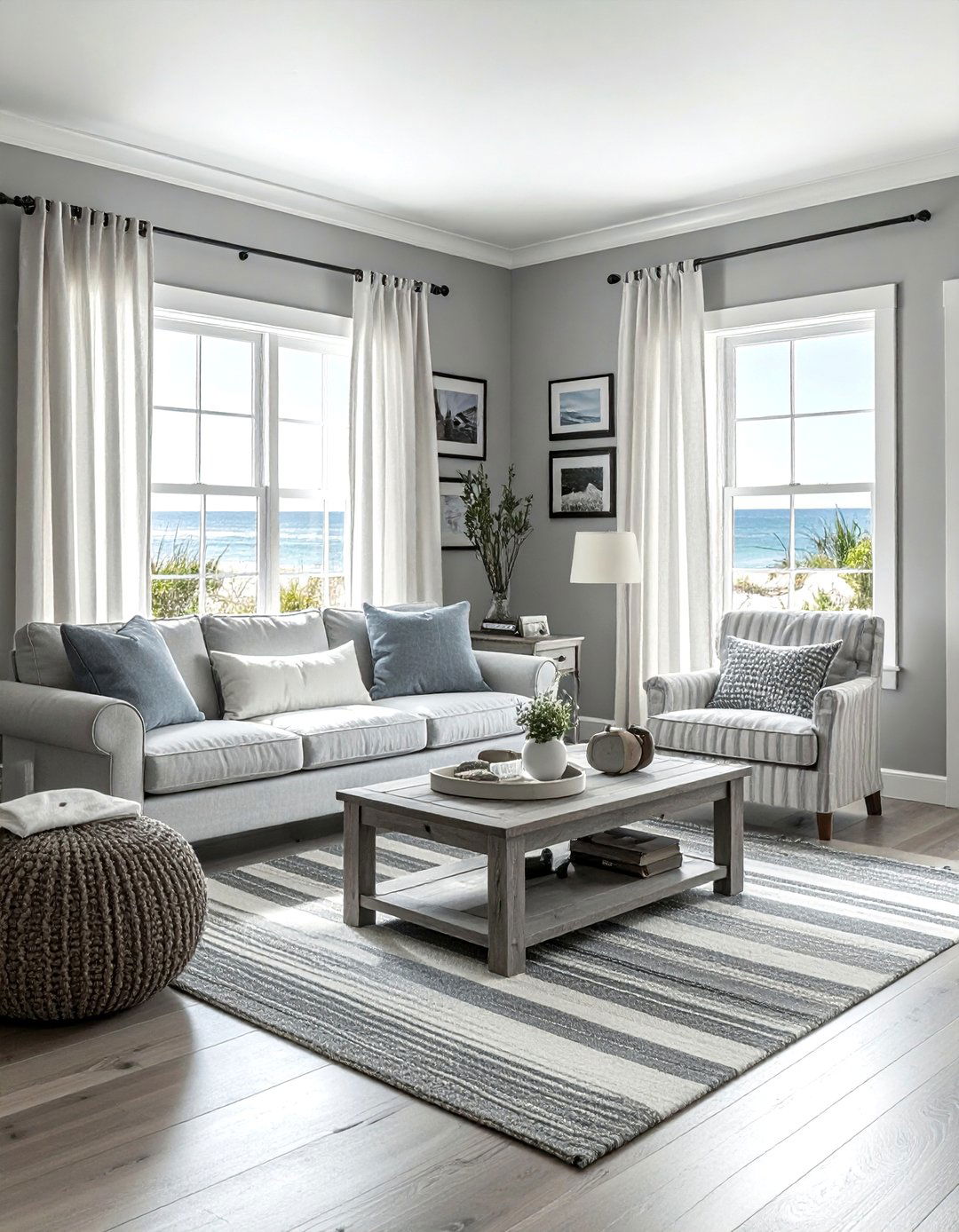 Grey Coastal Cottage Living Room - 30 coastal grey living room ideas