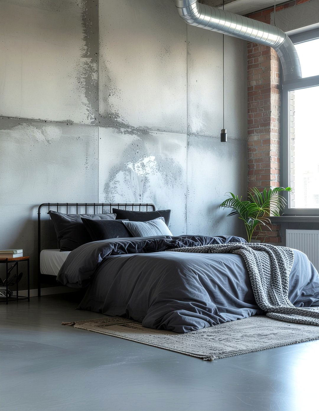 Grey Concrete Effect Wallpaper - 30 bedroom minimalist wallpapers