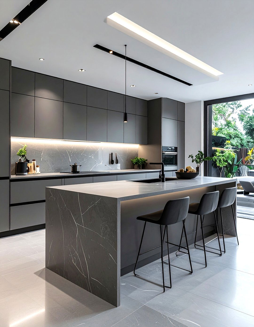 Grey Corian Kitchen - 30 Corian kitchen ideas