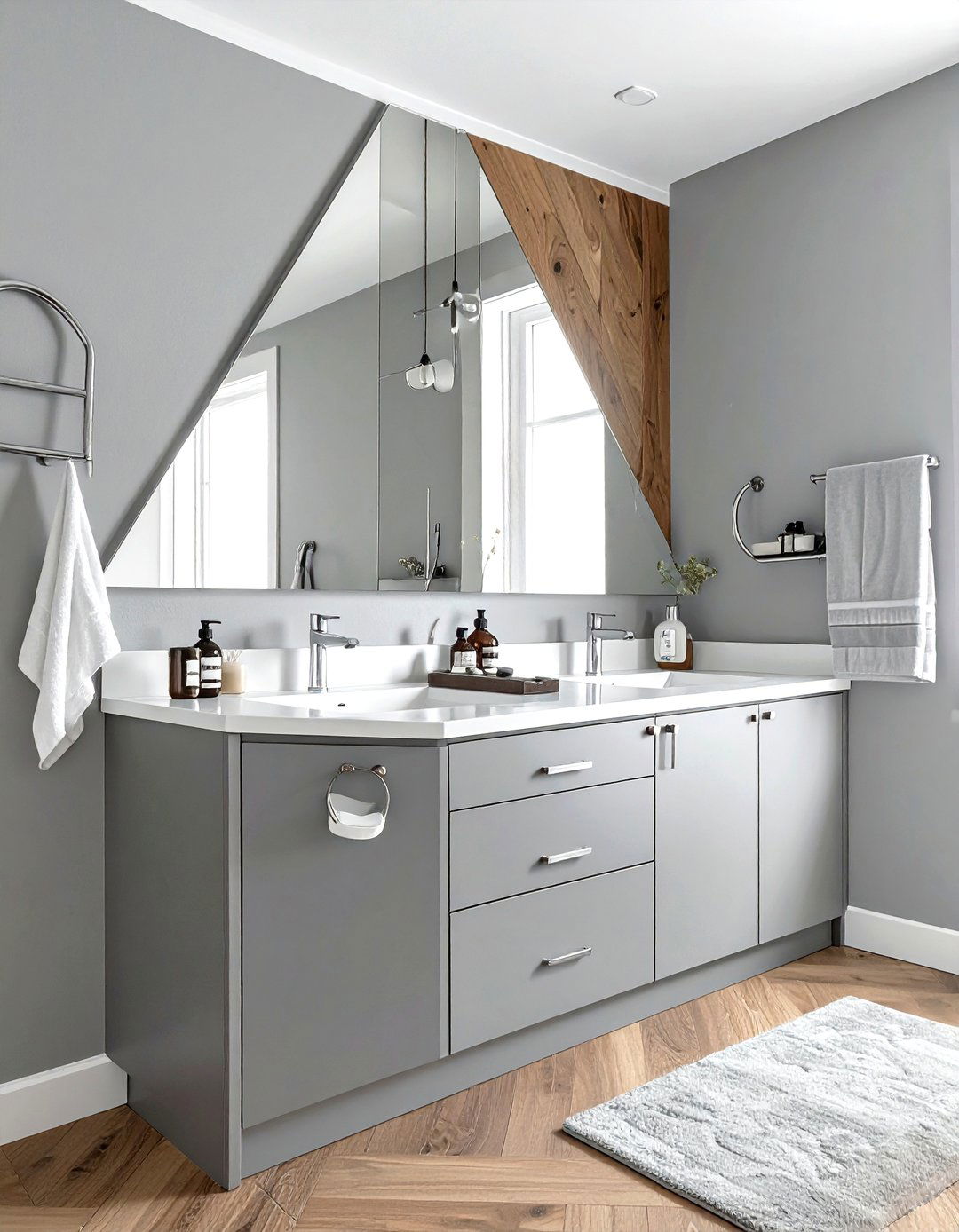 Grey Corner Bathroom Cabinet - 30 grey bathroom furniture ideas