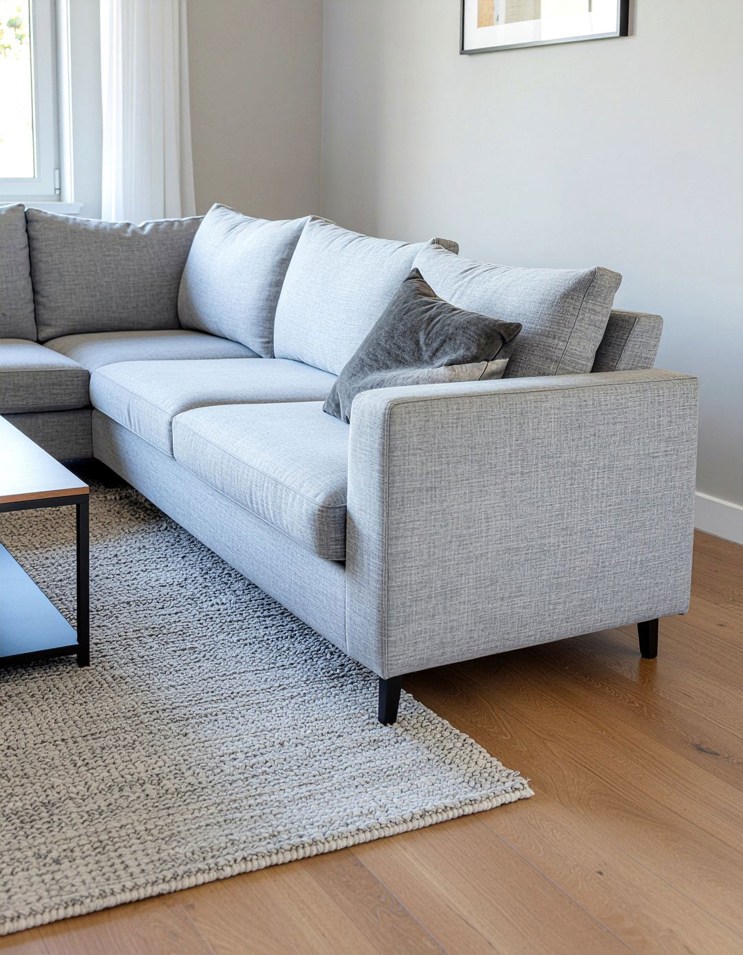 Grey Fabric Sectional Sofa - 30 living room mid-century sofa ideas