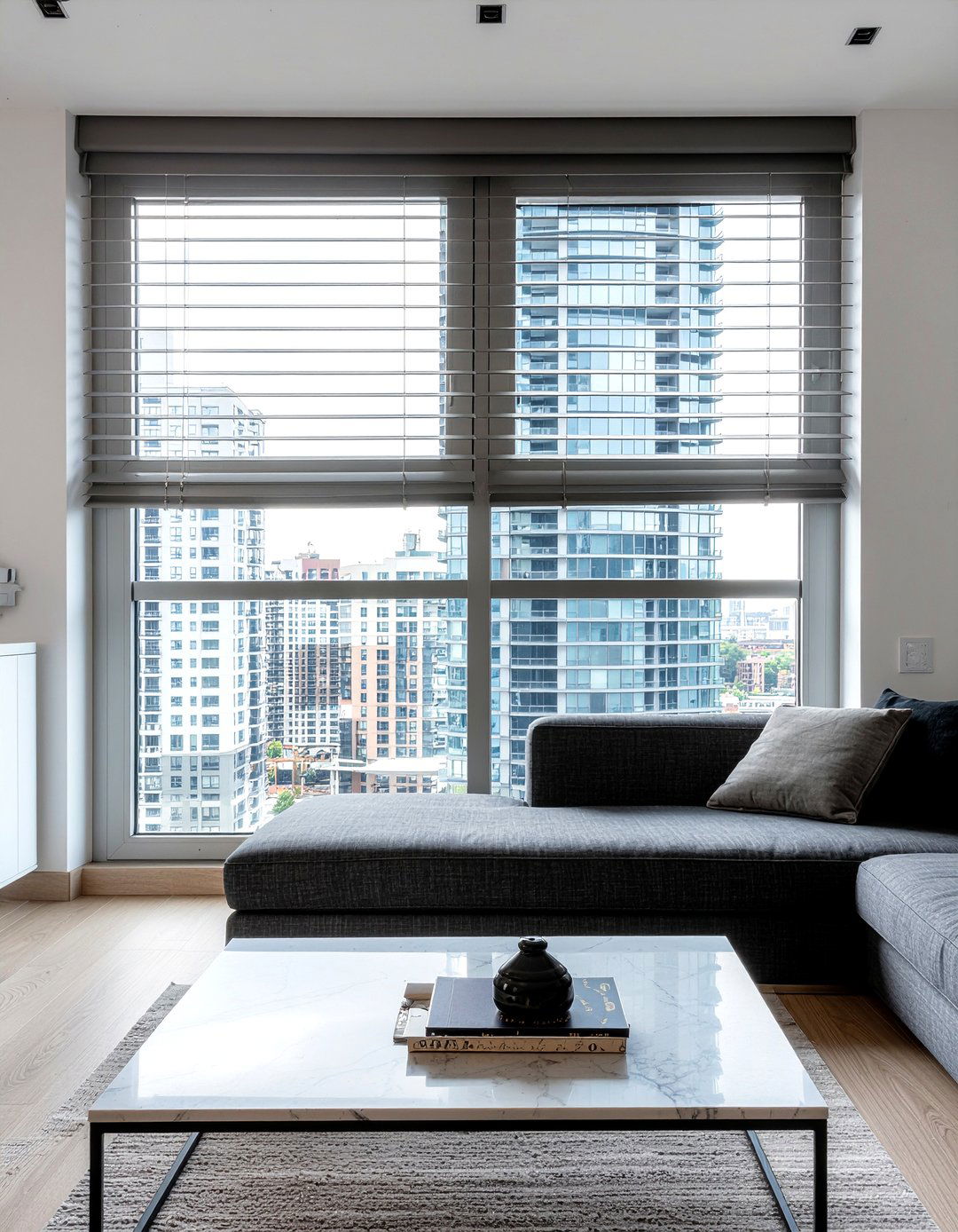 Grey Faux Wood Blinds - 30 living room venetian blinds