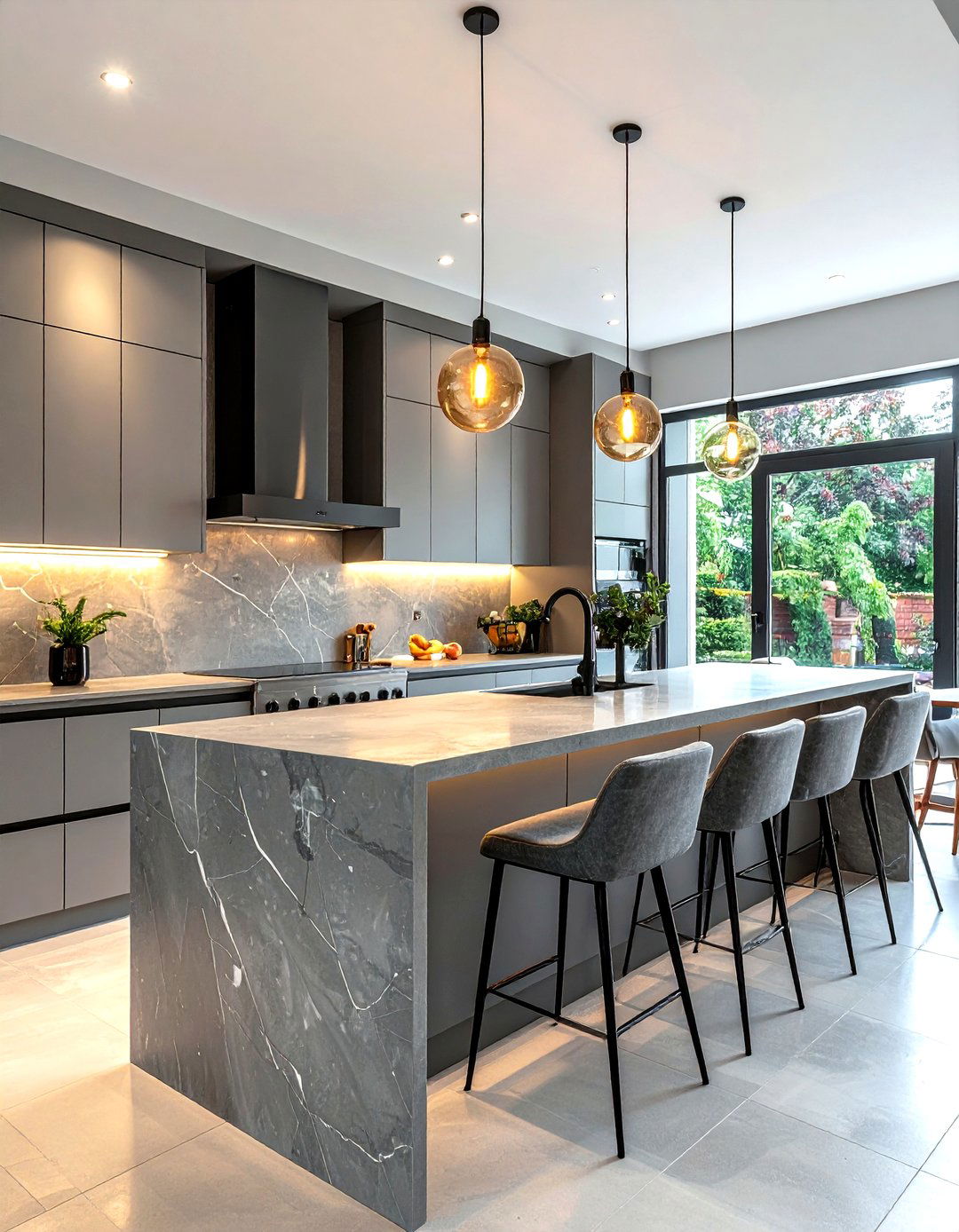 Grey Kitchen Breakfast Bar - 30 grey kitchen furniture ideas