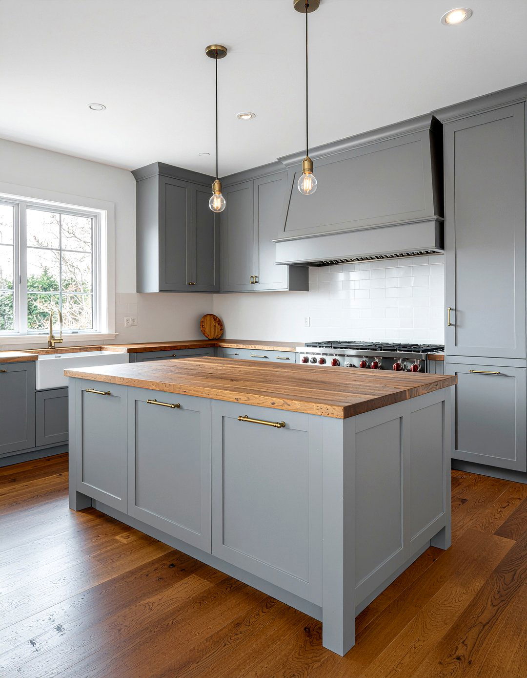 Grey Kitchen Cabinets With Wood Tops - 30 butcher block countertop kitchen ideas