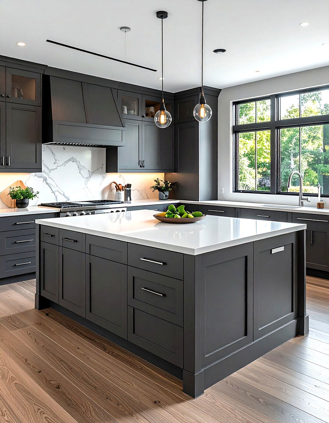 Grey Kitchen Island - 30 L-shaped kitchen island ideas