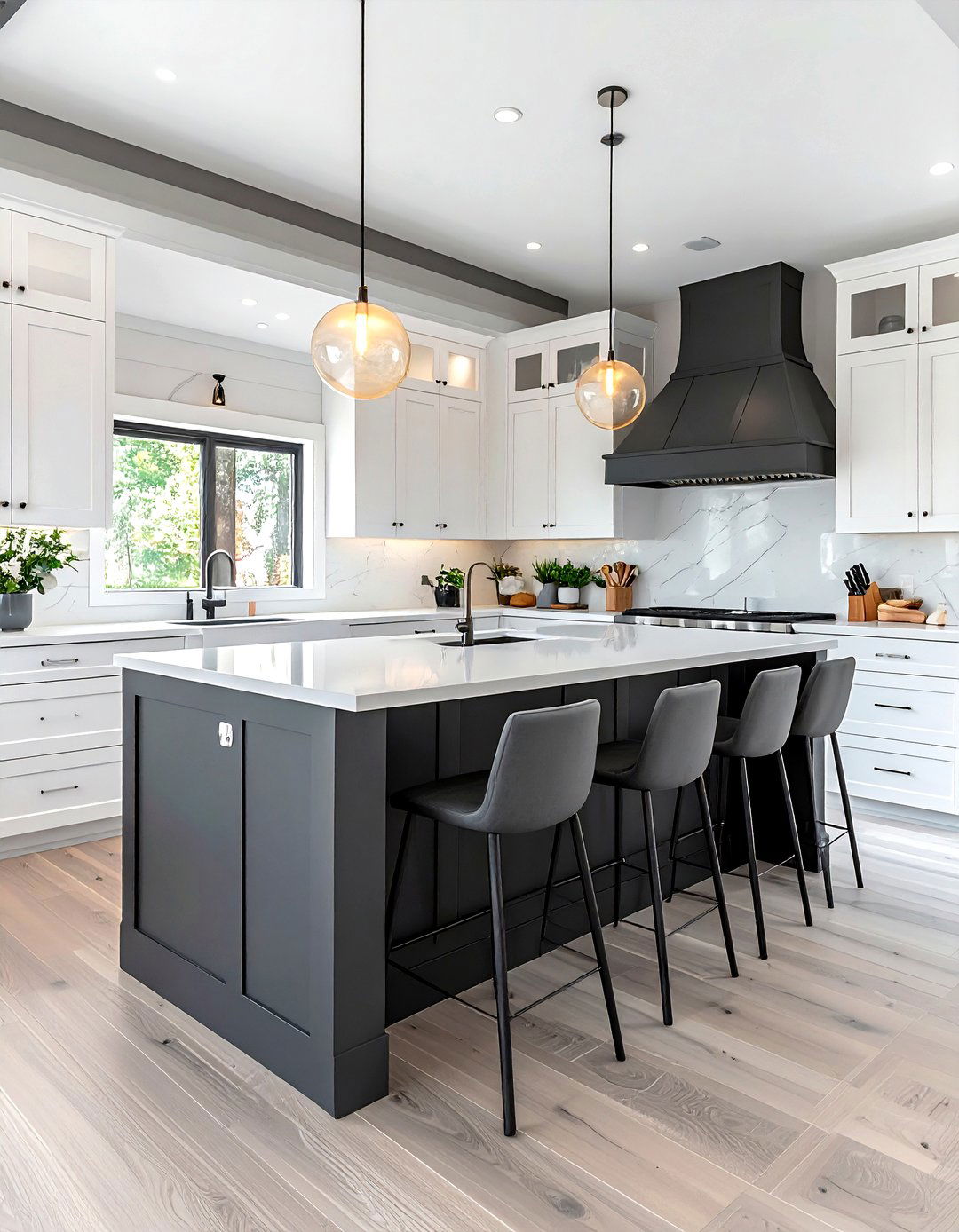 Grey Kitchen Island With White Cabinets - 30 grey kitchen design ideas