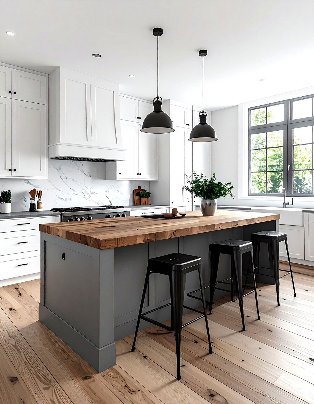 Grey Kitchen Island With Wood Top - 30 grey kitchen decor ideas