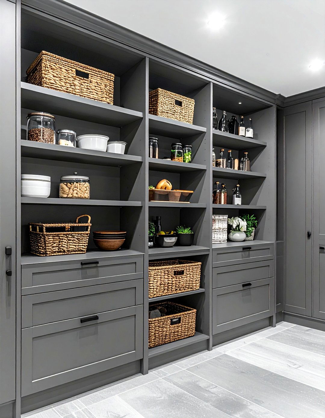 Grey Kitchen Pantry Shelving - 30 grey kitchen furniture ideas