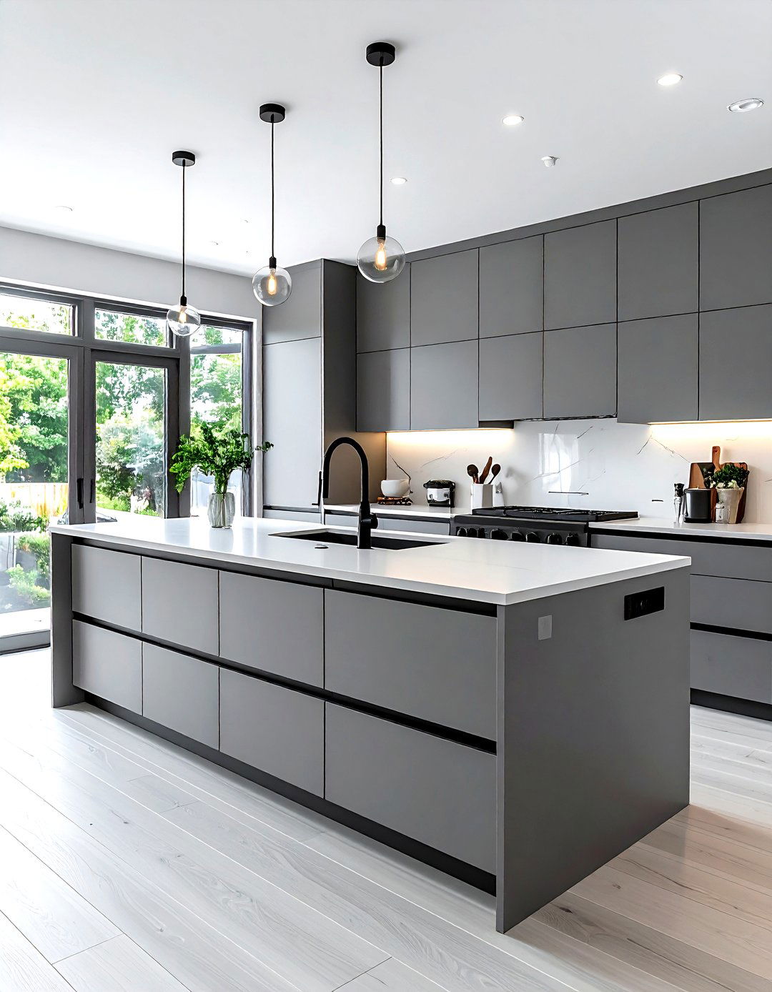 Grey Kitchen With Black Hardware - 30 grey kitchen decor ideas