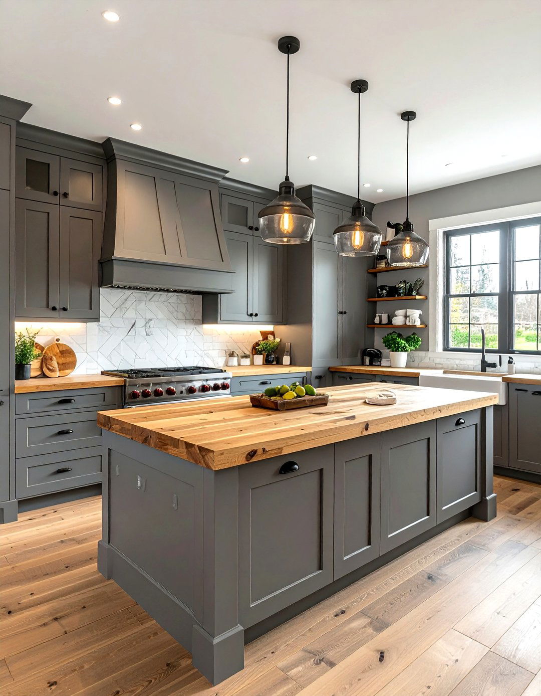 Grey Kitchen With Butcher Block Counters - 30 grey kitchen design ideas