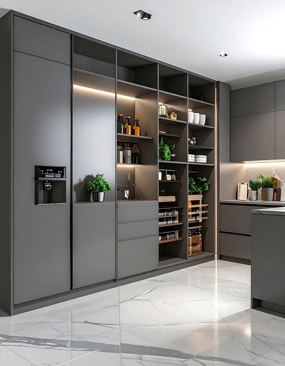 Grey Kitchen With Walk In Pantry - 30 grey kitchen decor ideas