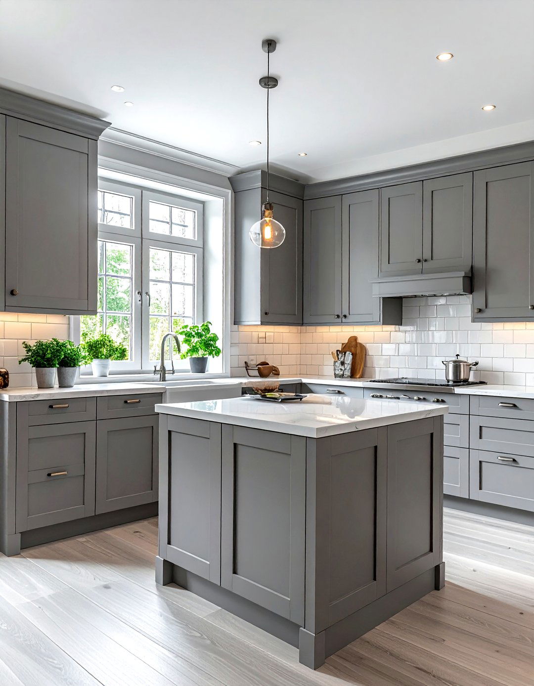 Grey Kitchen With Window Over Sink - 30 grey kitchen decor ideas