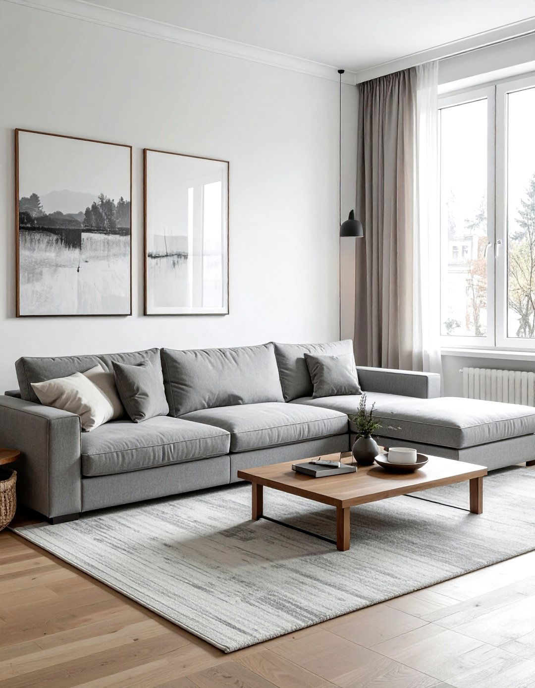 Grey L Shaped Sofa - 30 Scandinavian home decor ideas