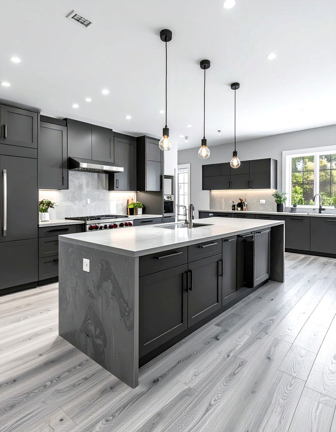 Grey LVP Kitchen - 30 LVP floor kitchen ideas