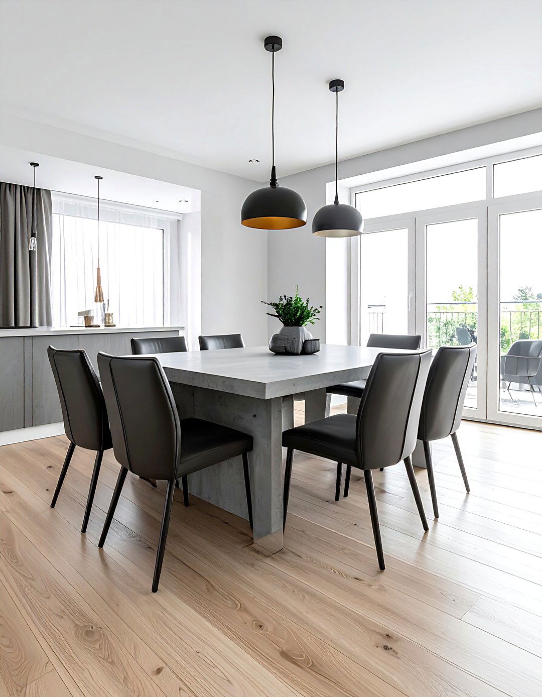 Grey Leather Dining - 30 leather dining room ideas