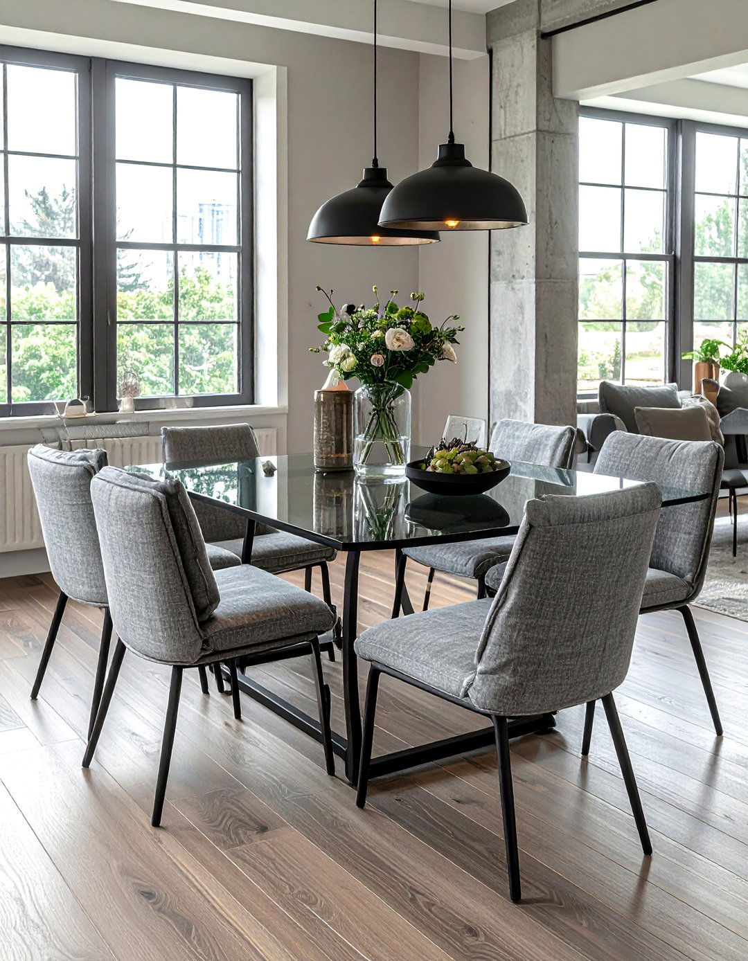 Grey Linen Seat Cushions - 30 linen dining room ideas