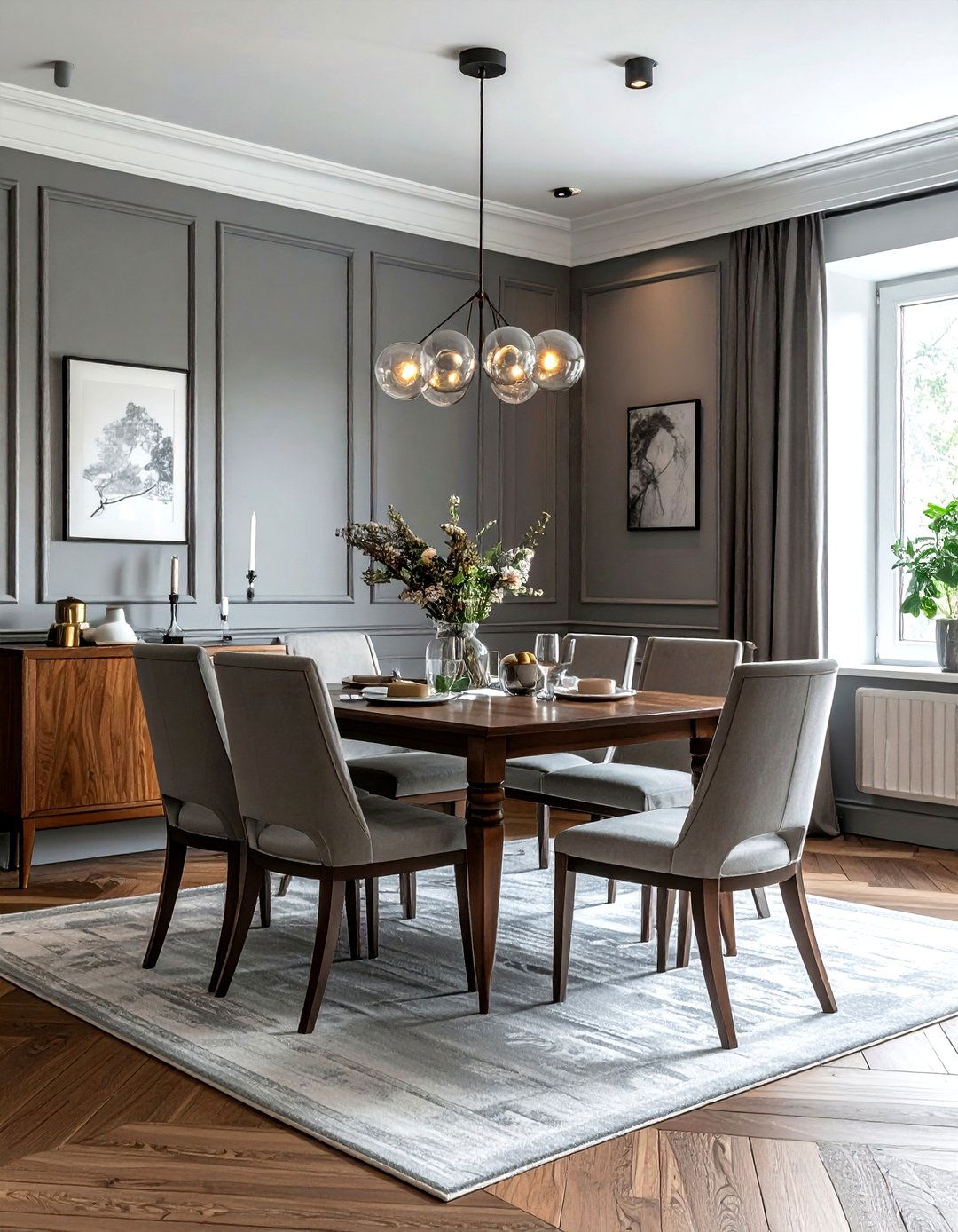 Grey Paneling Dining Room - 30 grey dining room decor ideas