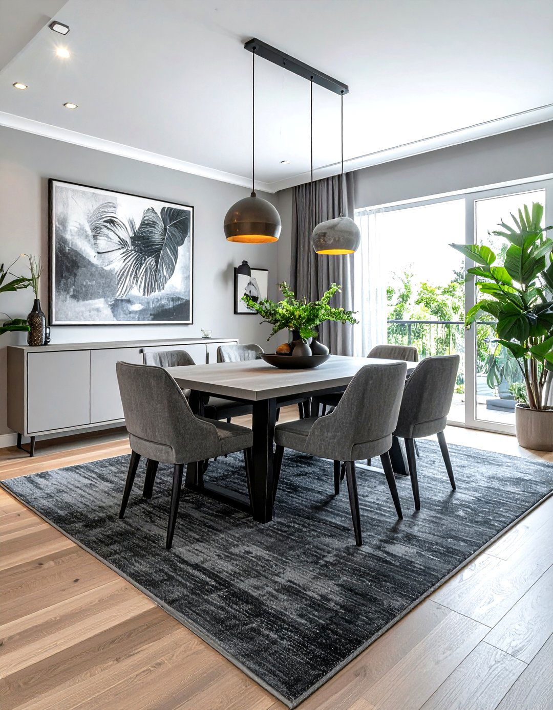 Grey Rug Dining Room - 30 grey dining room decor ideas