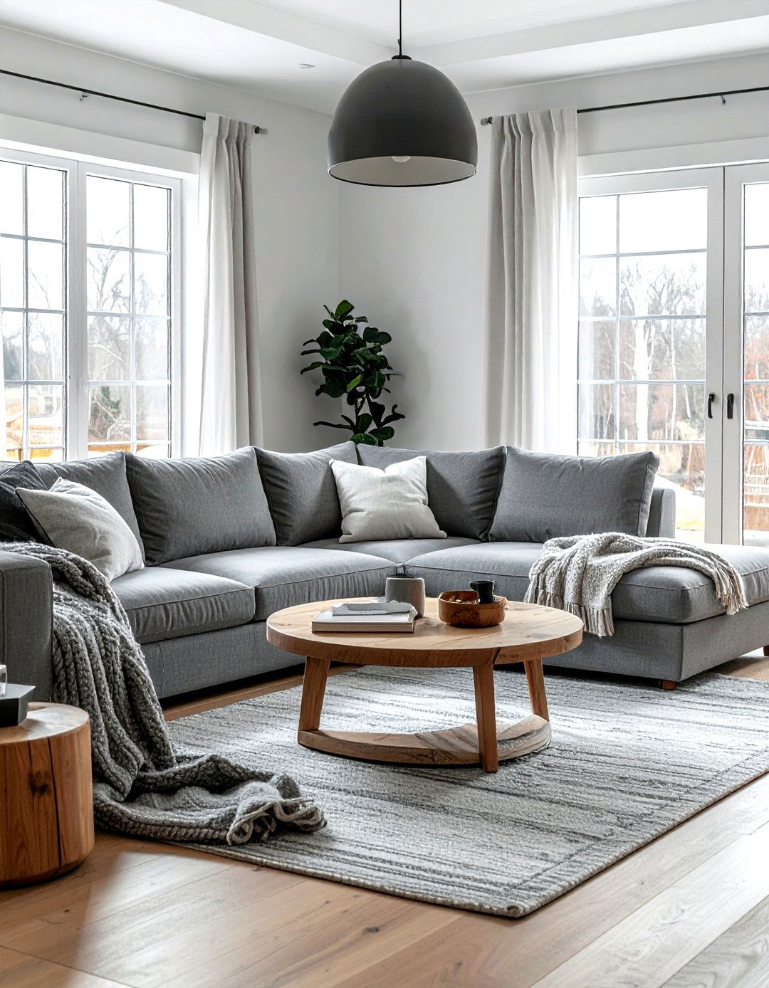 Grey Sectional In Farmhouse Living Room - 30 farmhouse grey living room ideas