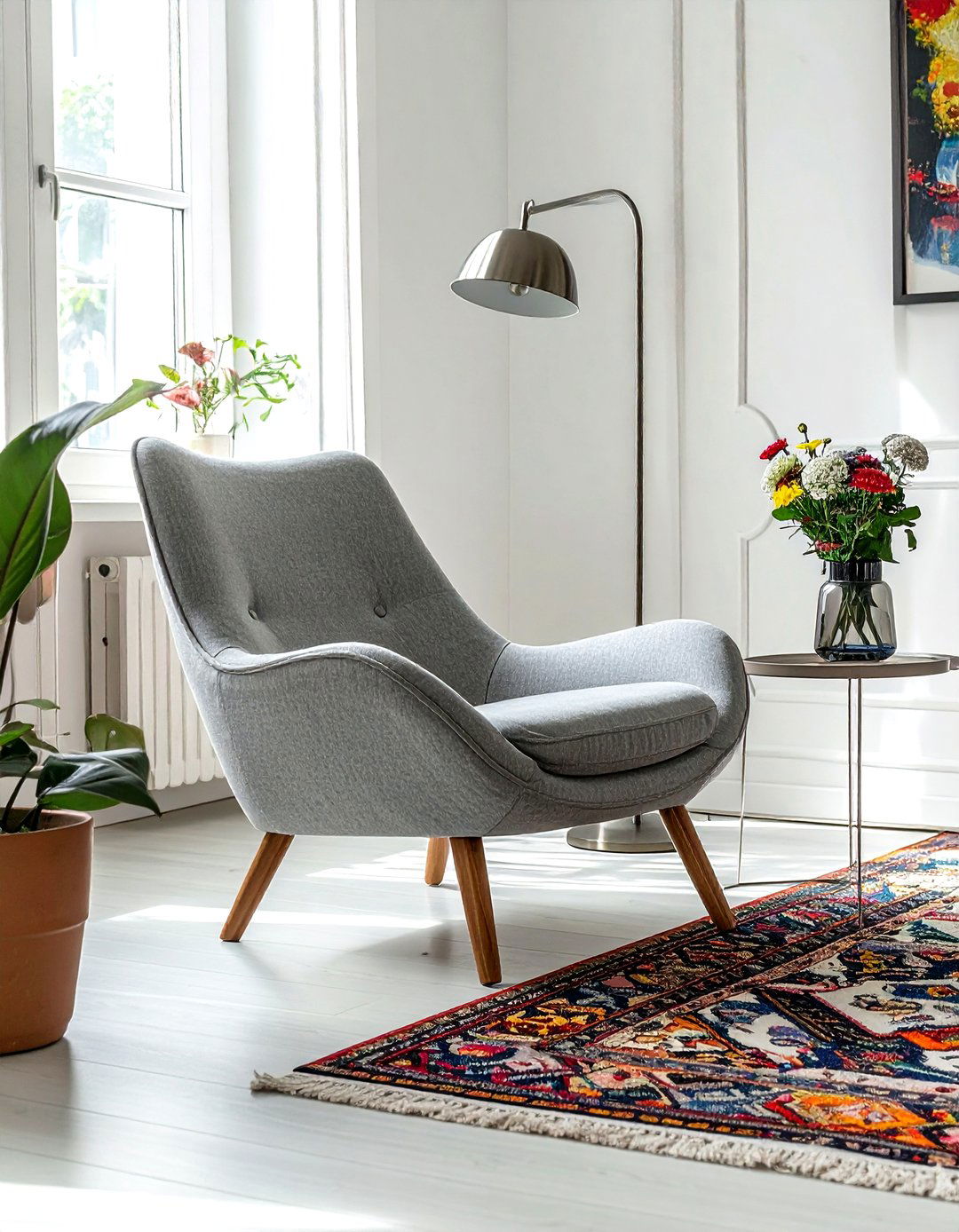 Grey Slipper Chair - 30 living room slipper chair ideas