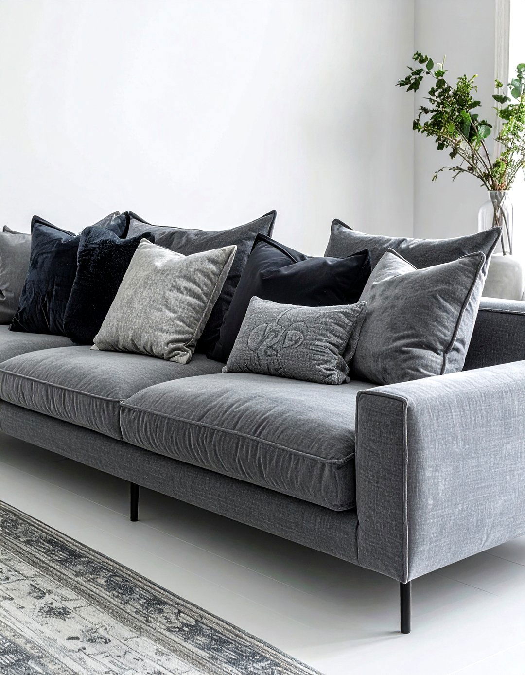 Grey Sofa Cushion - 30 pillow arrangement ideas