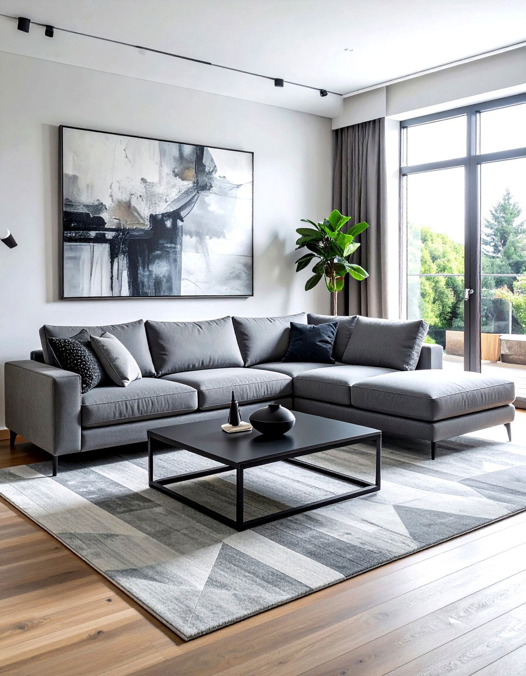Grey Stain Resistant Modular Sofa - 30 living room performance fabric sofa ideas