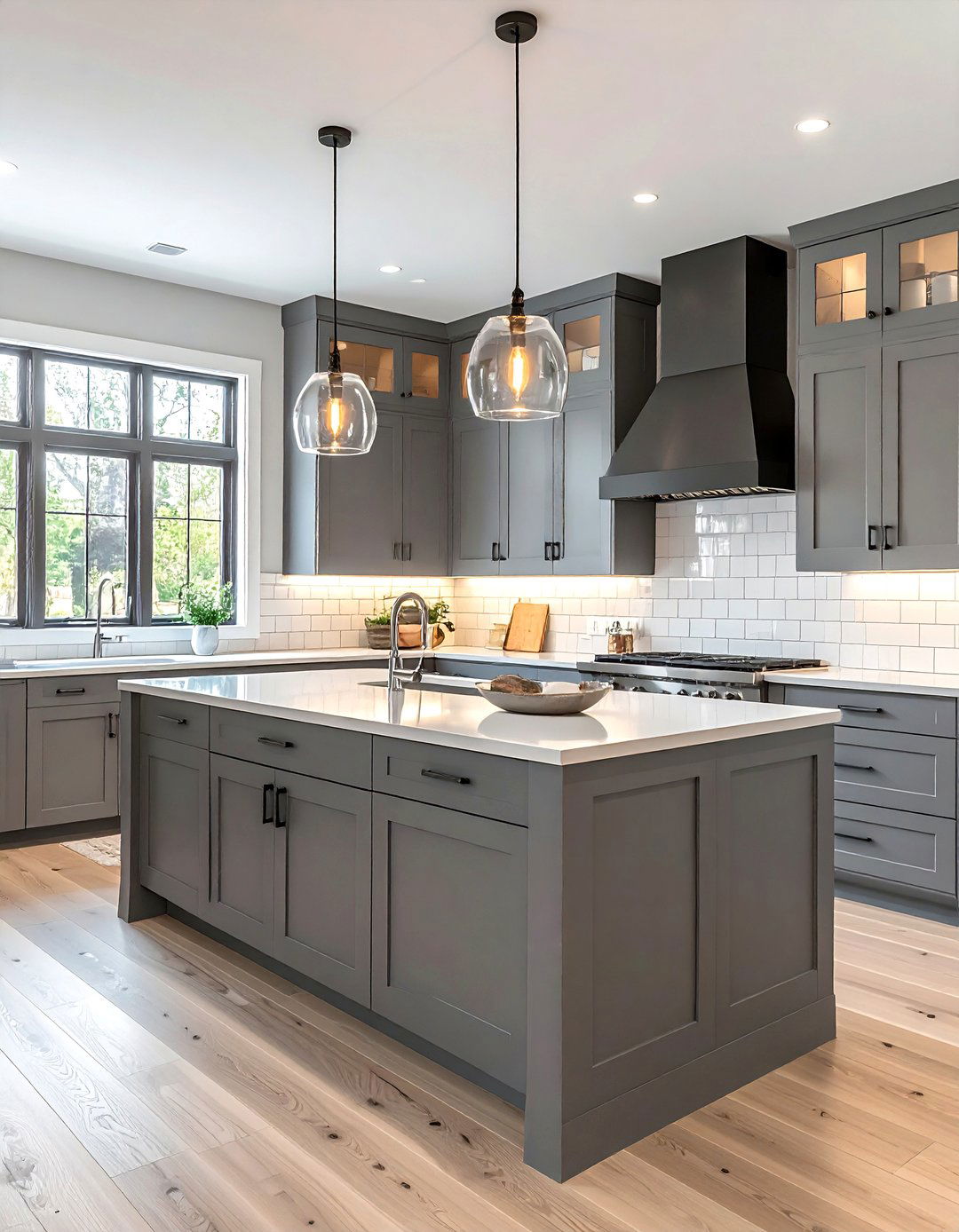 Grey Stained Wood Cabinets - 30 wood kitchen cabinet ideas