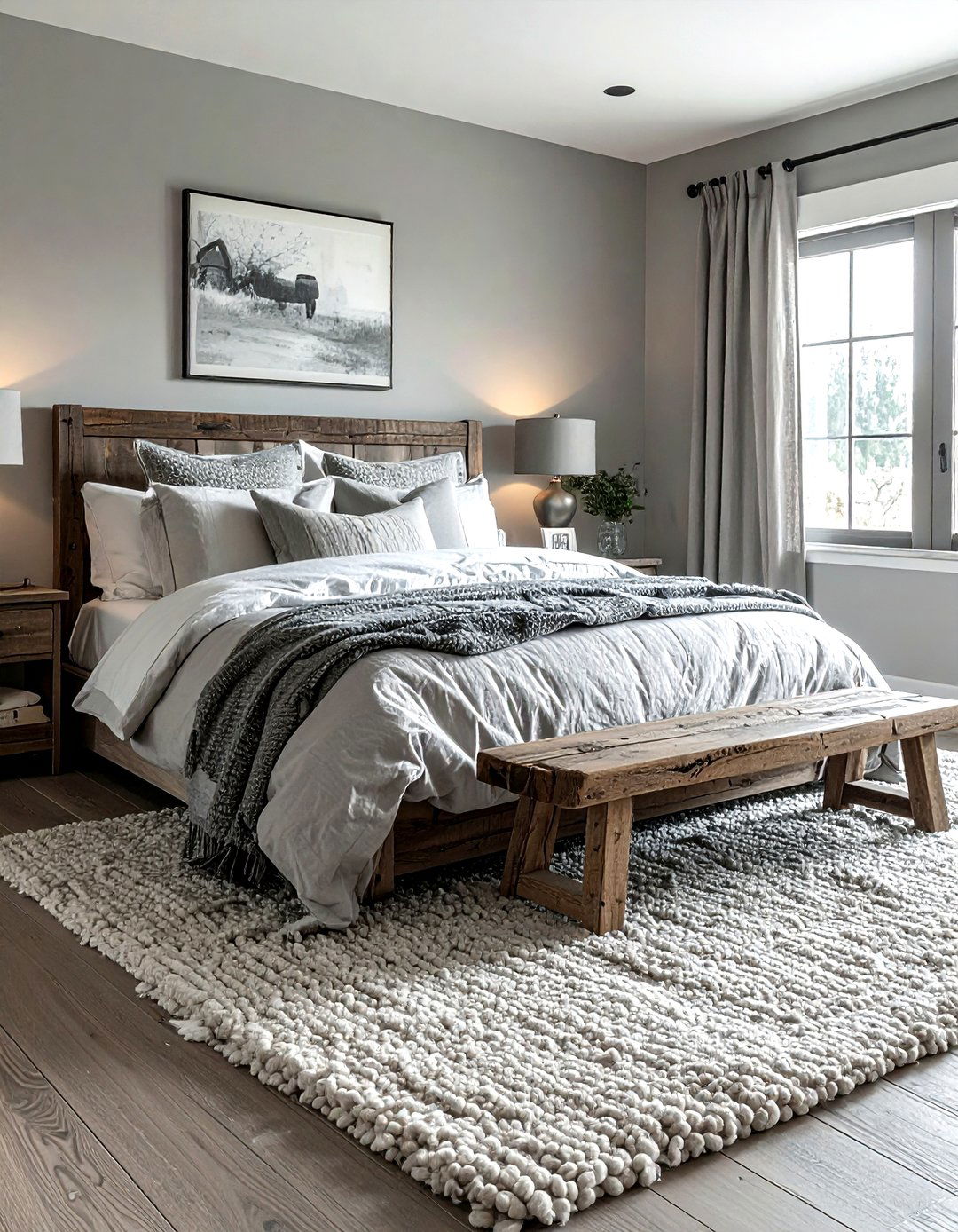 Grey Textured Farmhouse Bedroom - 30 farmhouse grey bedroom ideas