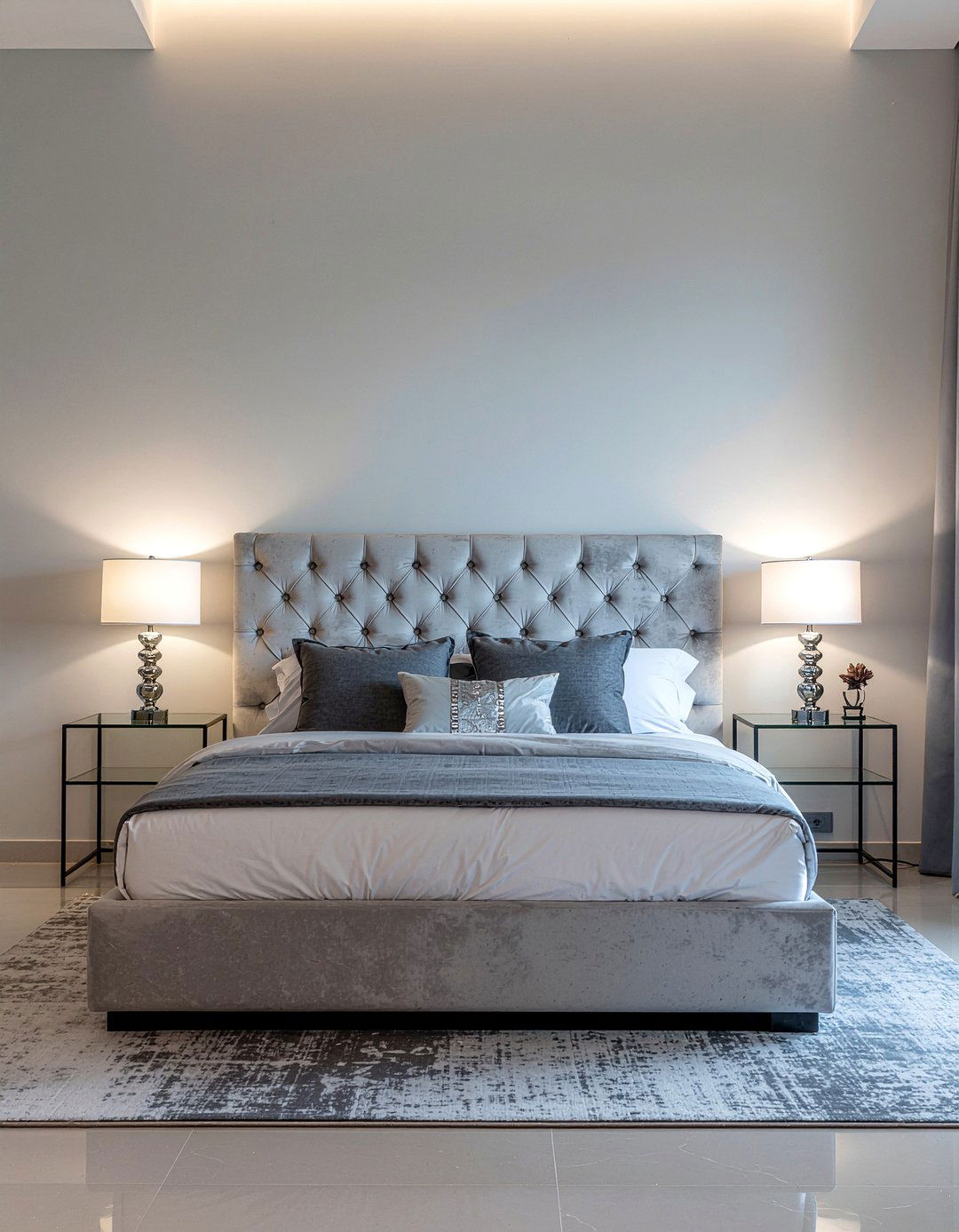 Grey Upholstered Bed - 30 affordable bedroom sets