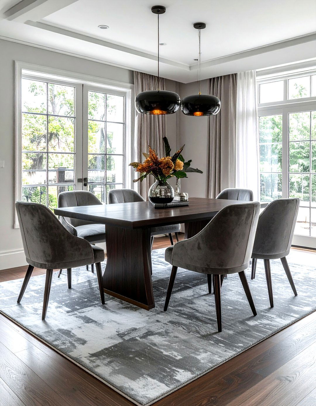 Grey Velvet Dining Chair - 30 grey dining room accessories ideas