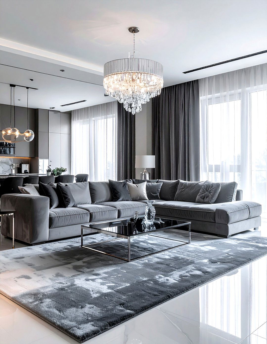 Grey Velvet Living Room - 30 grey living room ideas