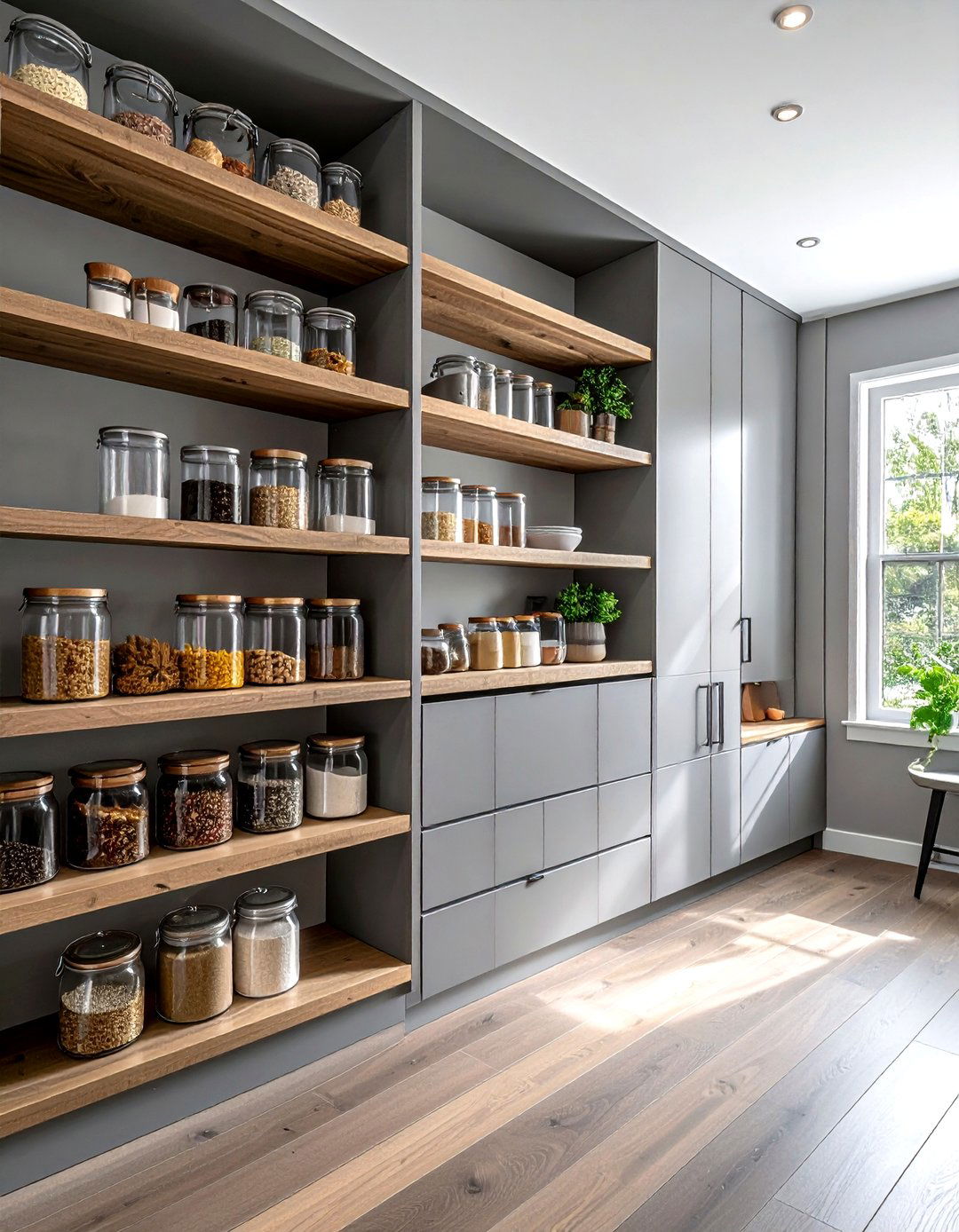 Grey Walk In Pantry Shelving - 30 grey kitchen furniture ideas