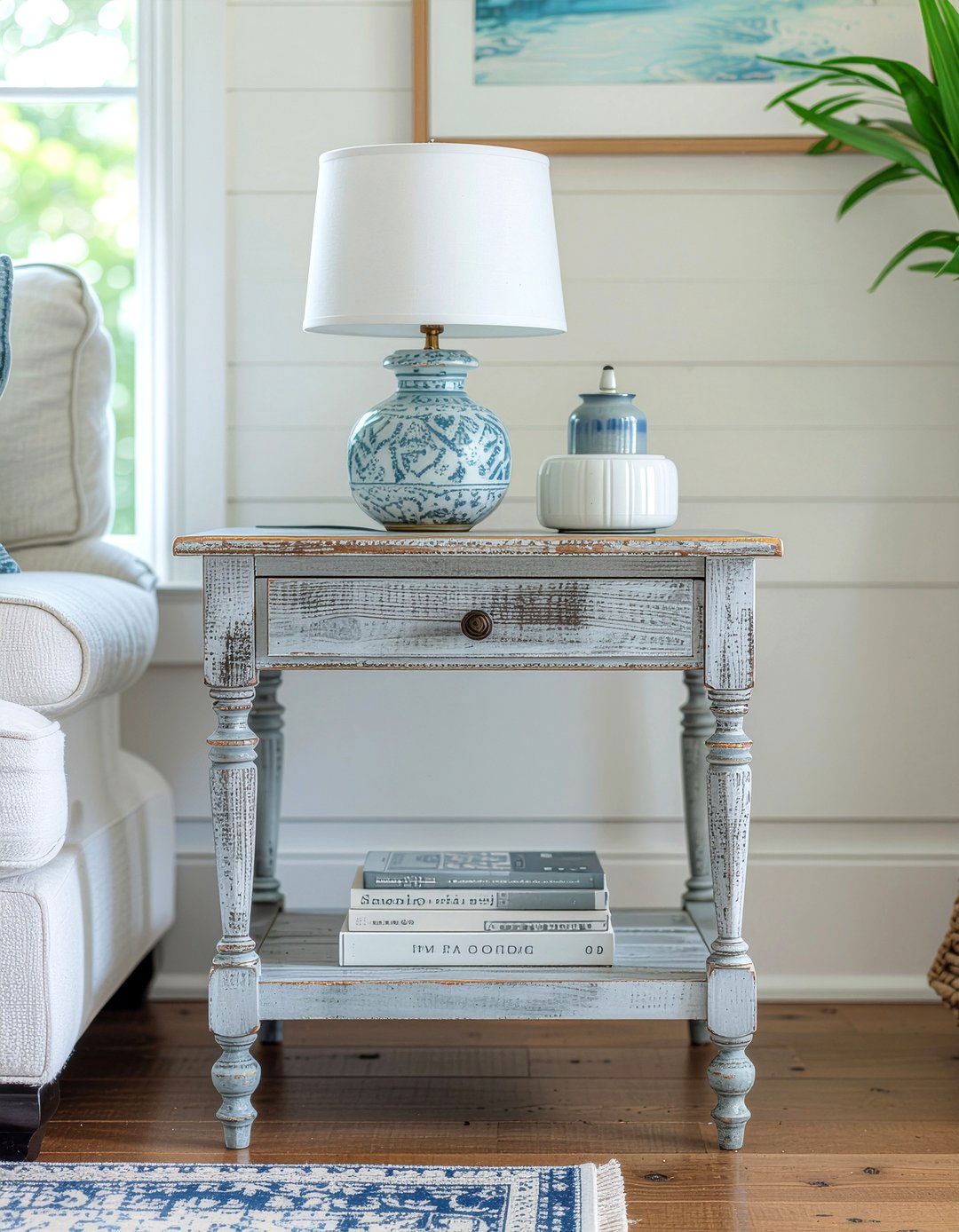 Grey Washed Pine Side Table - 30 living room pine furniture ideas